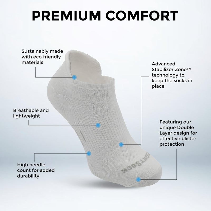 Wrightsock Run Tab Running Socks for Men and Women â€“ Cushioned, Eco-Friendly and Anti Blister Socks with our Patented Double Layer Design - American Made, No Blisters Guaranteed - Image 2